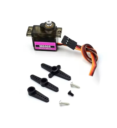 MG90S Micro Servo Motor, 360° Continuous Rotation Plastic Gear, Analog RC Servomotor, 4.8V–6V PWM Control for Arduino ESP32 Robot Car & DIY Projects, Includes Servo Horns + Mounting Screws – image 3