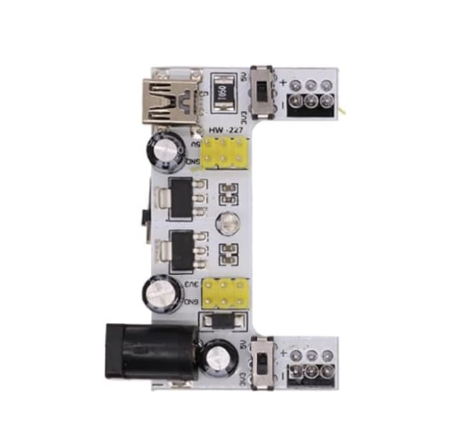 MB102 Breadboard Power Supply Module, Dual Rail 5V/3.3V Regulator Board, Mini USB + DC Jack Input, On/Off Switch, 2-Channel Output for 830/400 Tie-Point Breadboards, Arduino Compatible – image 2