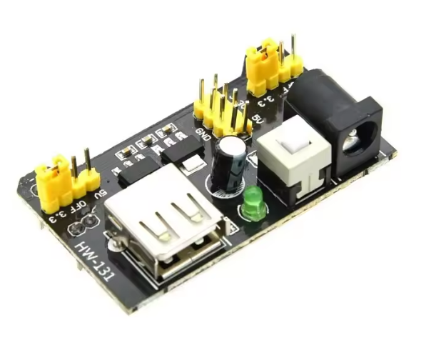 MB102 Breadboard Power Supply Module, 2-Channel 5V/3.3V Regulator Board, Mini USB + DC Barrel Jack Input, Dual Rail Output with Jumpers, On/Off Switch & Power LED, Arduino ESP32 Compatible – image 4