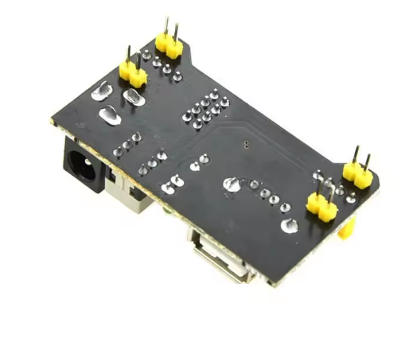 MB102 Breadboard Power Supply Module, 2-Channel 5V/3.3V Regulator Board, Mini USB + DC Barrel Jack Input, Dual Rail Output with Jumpers, On/Off Switch & Power LED, Arduino ESP32 Compatible – image 3