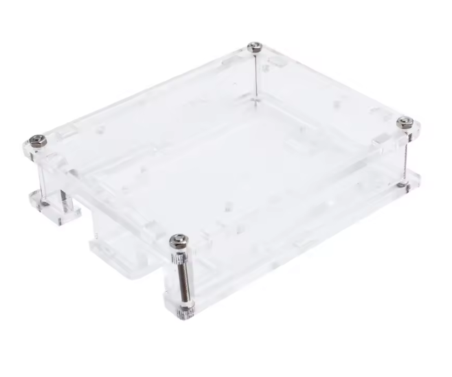 Clear Acrylic Case for Arduino UNO R3, Transparent Protective Enclosure Shell, 80×65×20mm, Access to Ports & Reset, Includes Screws + Spacers/Gaskets, DIY Electronics Housing – image 2