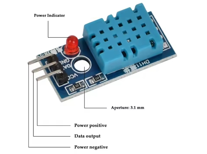 DHT11 Digital Temperature & Humidity Sensor Module, 3.3V–5V Single-Wire Output, Fast DIY Weather/Room Monitoring Sensor for Arduino UNO Nano ESP32 (3.3V Logic) and Raspberry Pi – image 3