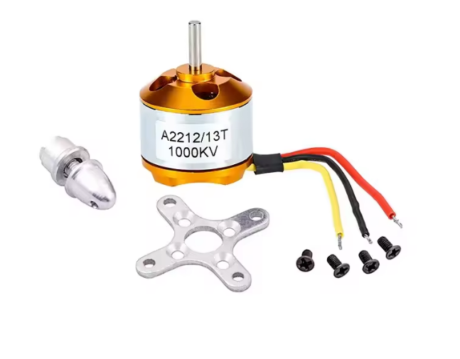 A2212 13T 1000KV Brushless DC Motor, Outrunner BLDC for RC Plane, Quadcopter Drone, Multirotor DIY, High Efficiency Motor for 2S–3S LiPo with Mounting Accessories