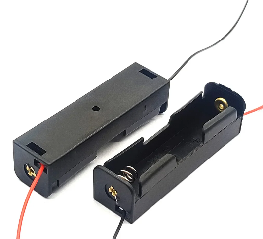 18650 Battery Holder Case, Single Cell 3.7V Li-ion Battery Slot, Black Plastic Housing with Pre-Soldered Red/Black Lead Wires, DIY Power Supply Holder for Arduino ESP32 Projects – image 2