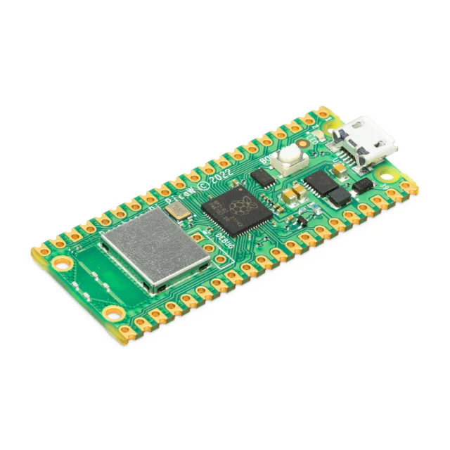 Raspberry Pi Pico W RP2040 Wireless Microcontroller Board, Built-In Wi-Fi 2.4GHz (802.11n), Dual-Core Arm Cortex-M0+ Up to 133MHz, Micro USB, 26 GPIO, MicroPython & Arduino Compatible, IoT Ready