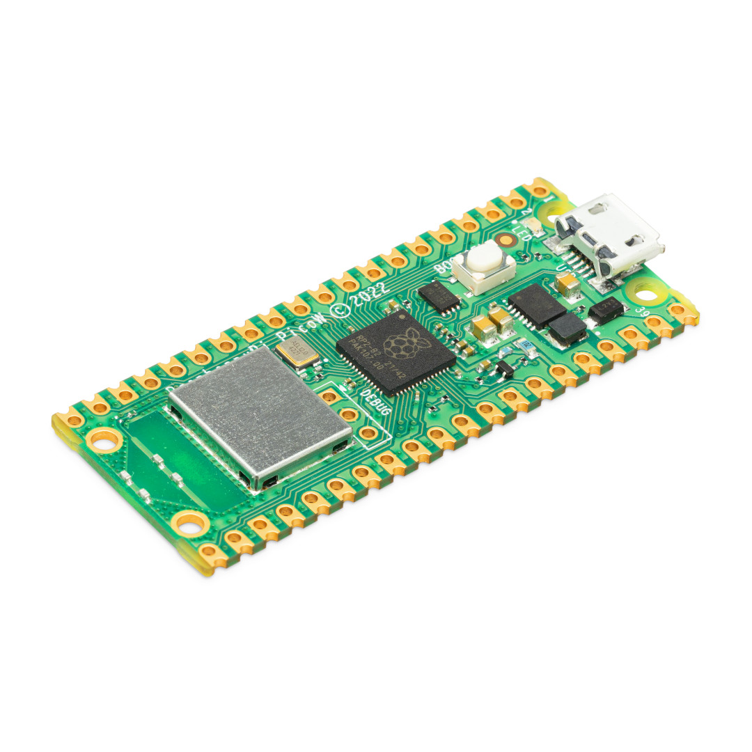 Raspberry Pi Pico W RP2040 Wireless Microcontroller Board, Built-In Wi-Fi 2.4GHz (802.11n), Dual-Core Arm Cortex-M0+ Up to 133MHz, Micro USB, 26 GPIO, MicroPython & Arduino Compatible, IoT Ready