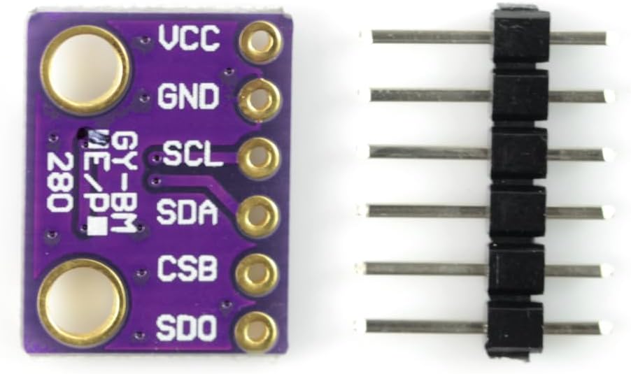 BME280 Temperature Humidity Pressure Sensor Module, Digital Barometric Sensor with I2C/SPI Interface, 1.8V–3.6V (3.3V Logic) for Arduino ESP32 and Raspberry Pi, Weather Station Altimeter Ready – image 2