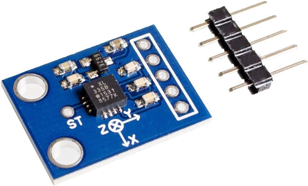 GY-61 ADXL335 3-Axis Accelerometer Module, Analog Output ±3g Acceleration/Tilt Sensor Board, 3.3V–5V Compatible for Arduino, DIY Robotics, Motion & Vibration Projects
