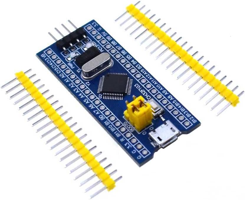 STM32F103C8T6 Development Board (Blue Pill), 32-Bit ARM Cortex-M3 MCU Module, 40-Pin Headers, Micro USB Type-MICRO Port, 3.3V Logic, PWM/I2C/SPI/UART, Arduino IDE Compatible for DIY Embedded Projects