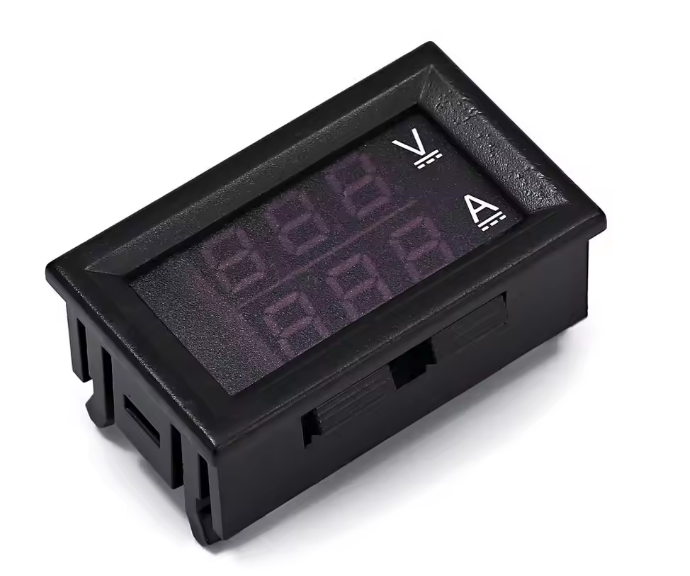 DC Digital Voltmeter Ammeter Panel Meter, 0–100V Voltage + 0–10A Current Monitor, 0.28" Dual Display Gauge, 4.5–30V Powered