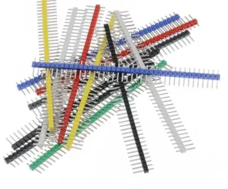 40-Pin Header Connector Kit, 2.54mm Single Row Male, PCB Pin Strip for Arduino, 12-Pack, Multi-Color