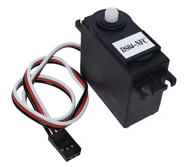 DS04-NFC 360° Continuous Rotation Servo Motor with Mounting Hardware Kit, 3-Wire PWM Control, Black Case, Compatible with Arduino, Raspberry Pi, RC Robotics Wheels & DIY Automation – image 2