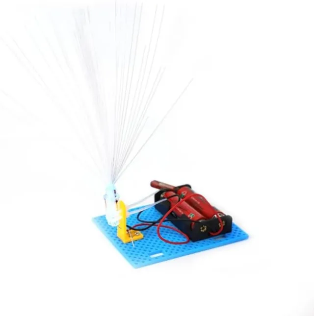 DIY Fiber Optic Light Physics Experiment Kit, Electronic Educational Science Model Toy with Baseboard & Battery Holder, Optical Transmission Demonstration, 17 cm x 9 cm
