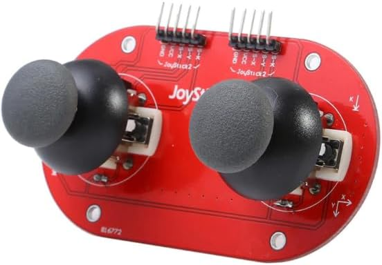 Dual Analog Joystick X2 Game Controller Module for Arduino & Microcontrollers, Red PCB, 2-Axis Thumbsticks with Push Button Switches, Analog Output, DIY Robotics RC Control Input Board – image 2