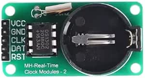 DS1302 Real Time Clock Module RTC Digital Clock Board with Backup Coin Cell Holder, 3-Wire Serial Interface, SMD Version for Arduino AVR ARM PIC Microcontroller Projects