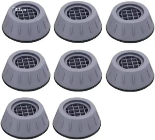 Anti-Vibration Washing Machine Pads 8pcs Grey, Noise & Shock Absorbing Support Feet Mats, Non-Slip Washer Dryer Stabilizer Pads for Floor Protection, Vibration Damping, Reduced Movement