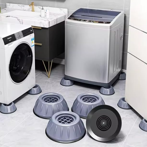 Anti-Vibration Washing Machine Pads 8pcs Grey, Noise & Shock Absorbing Support Feet Mats, Non-Slip Washer Dryer Stabilizer Pads for Floor Protection, Vibration Damping, Reduced Movement – image 2