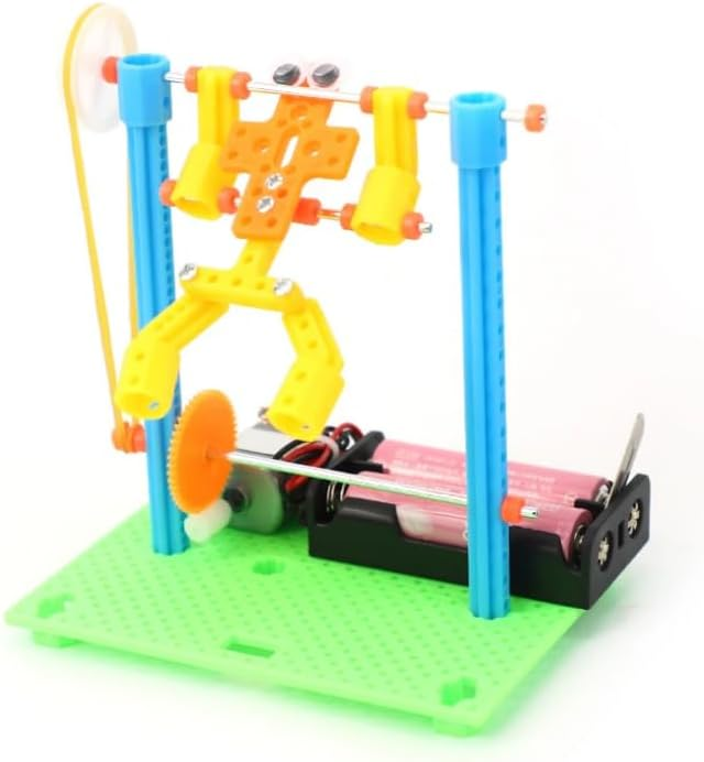Educational STEM Horizontal Bar Robot Kit for Kids, DIY Climbing Gymnast Robot Game Toy, Motor Gear Belt Drive Model, Hands-On Science Learning Assembly Set (DIY-00050)
