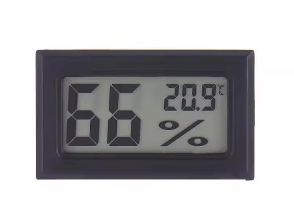 Digital LCD Mini Thermometer Hygrometer Panel Meter, Compact Temperature & Humidity Display Module with Battery, Black, Easy-Read Screen for Incubator, Greenhouse, Storage – image 2
