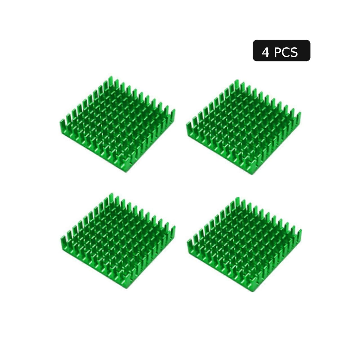 Aluminum Heat Sink 40x40x11mm Green Anodized Cooling Radiator for IC CPU GPU LED Driver Router PCB, DIY Electronics Heat Dissipation Thermal Management – image 2