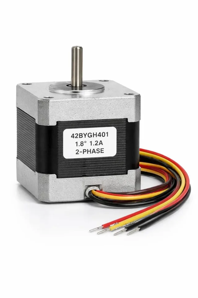 NEMA 17 Stepper Motor 42BYGH401 2-Phase 1.8° Step Angle 1.2A Rated Current, 4-Wire Bipolar CNC/3D Printer Motor for Linear Motion, Robotics, DIY Automation Projects