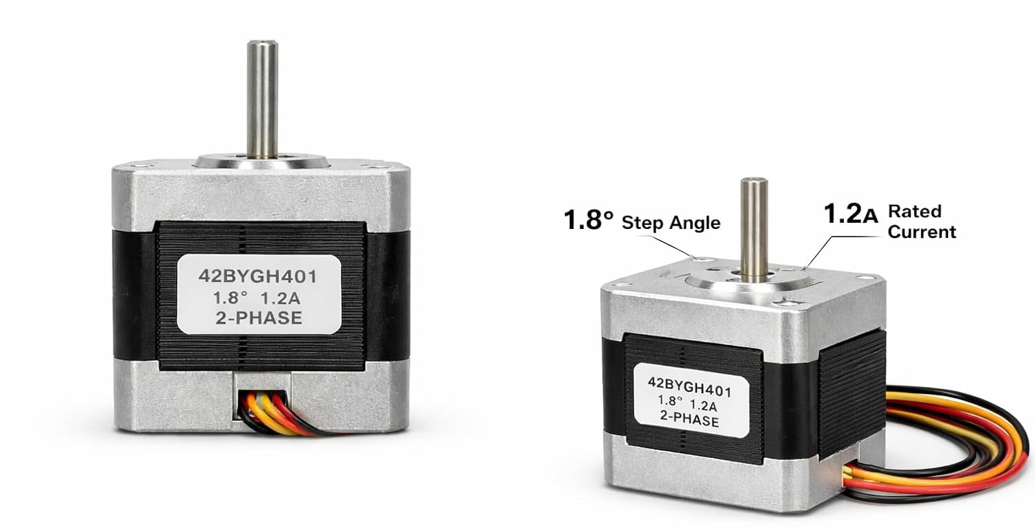NEMA 17 Stepper Motor 42BYGH401 2-Phase 1.8° Step Angle 1.2A Rated Current, 4-Wire Bipolar CNC/3D Printer Motor for Linear Motion, Robotics, DIY Automation Projects – image 2