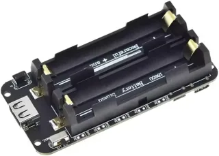 2x18650 Lithium Battery Shield V8 Power Expansion Board with Micro USB Charging, Dual Output 5V/3A & 3V/1A, USB-A Port, On/Off Switch, Arduino ESP32 ESP8266 Compatible