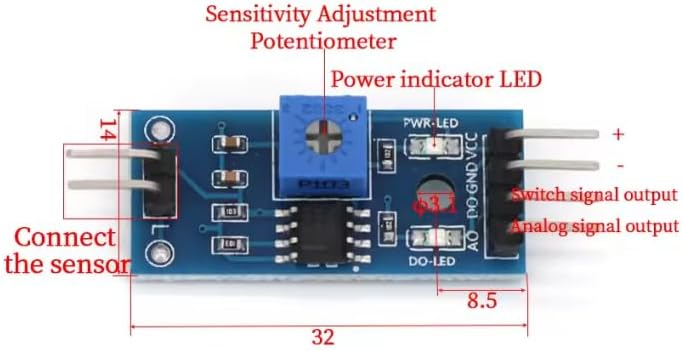Rain Detection Sensor Module with Humidity Detection, High Sensitivity for Arduino, with LED Indicator – image 2