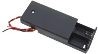 2xAA Battery Holder Case with ON/OFF Switch, 2-Cell Series 3V Output (Typical), Black Enclosed Box, Pre-Wired Lead Cable for Arduino, Sensors, DIY Projects, Prototyping Power Pack