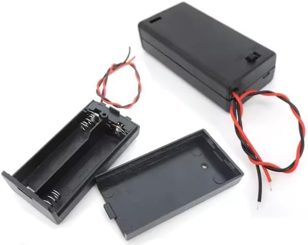 2xAA Battery Holder Case with ON/OFF Switch, 2-Cell Series 3V Output (Typical), Black Enclosed Box, Pre-Wired Lead Cable for Arduino, Sensors, DIY Projects, Prototyping Power Pack – image 2