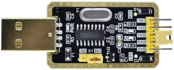 CH340G USB to TTL Serial Adapter Module with 3.3V/5V Select, TX/RX/CTS/RTS Pins, USB-A Plug, UART Converter for Arduino, ESP8266, ESP32, STM32, Raspberry Pi Debugging – image 3