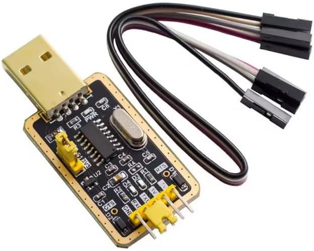 CH340G USB to TTL Serial Adapter Module with 3.3V/5V Select, TX/RX/CTS/RTS Pins, USB-A Plug, UART Converter for Arduino, ESP8266, ESP32, STM32, Raspberry Pi Debugging – image 4