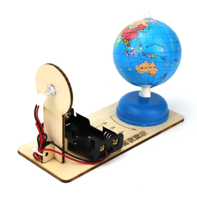 DIY Earth Day & Night Educational Model Kit with Rotating Globe, STEM Science Experiment, 14×6×10 cm