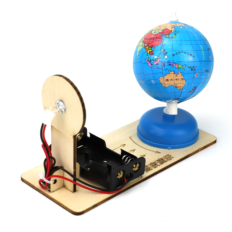 DIY Earth Day & Night Educational Model Kit with Rotating Globe, STEM Science Experiment, 14×6×10 cm