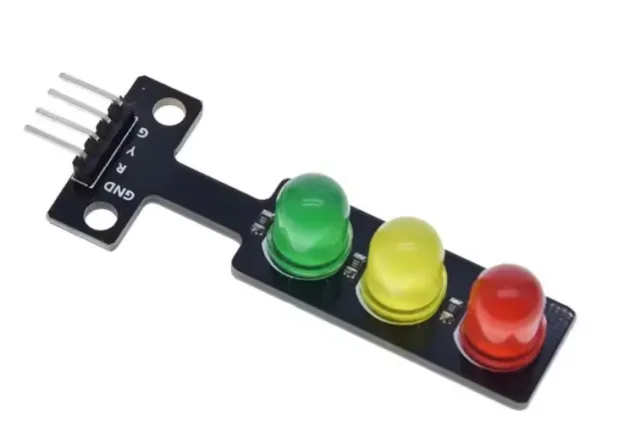 5V Traffic Light LED Module (Red/Yellow/Green), 3-LED Signal Indicator Board for Arduino & DIY Projects