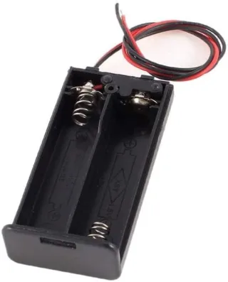 2×AA Battery Holder Case with Lead Wires, Series 3V Battery Box for DIY Electronics Projects
