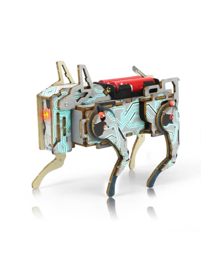 STEM Robot Dog DIY Building Kit with Sound Control, Educational Science Robotics Toy, 15×7×11.5 cm