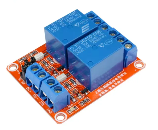 9V 2-Channel Relay Module, Dual Relay Switch Board with Optocoupler Isolation, High/Low Level Trigger for Arduino DIY Control