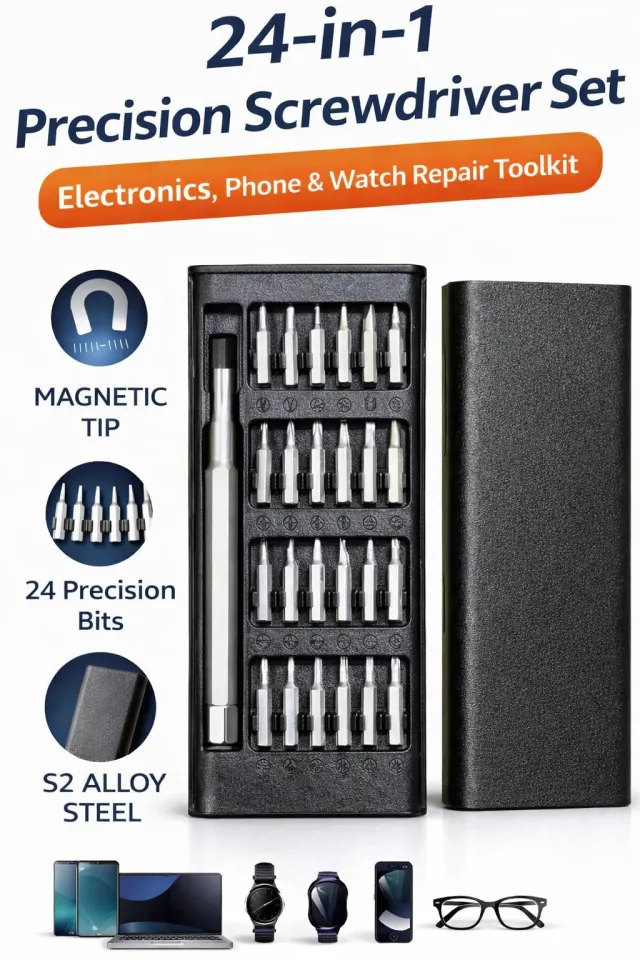 24-in-1 Precision Screwdriver Set, Phone & Watch Repair Tool Kit with Storage Case