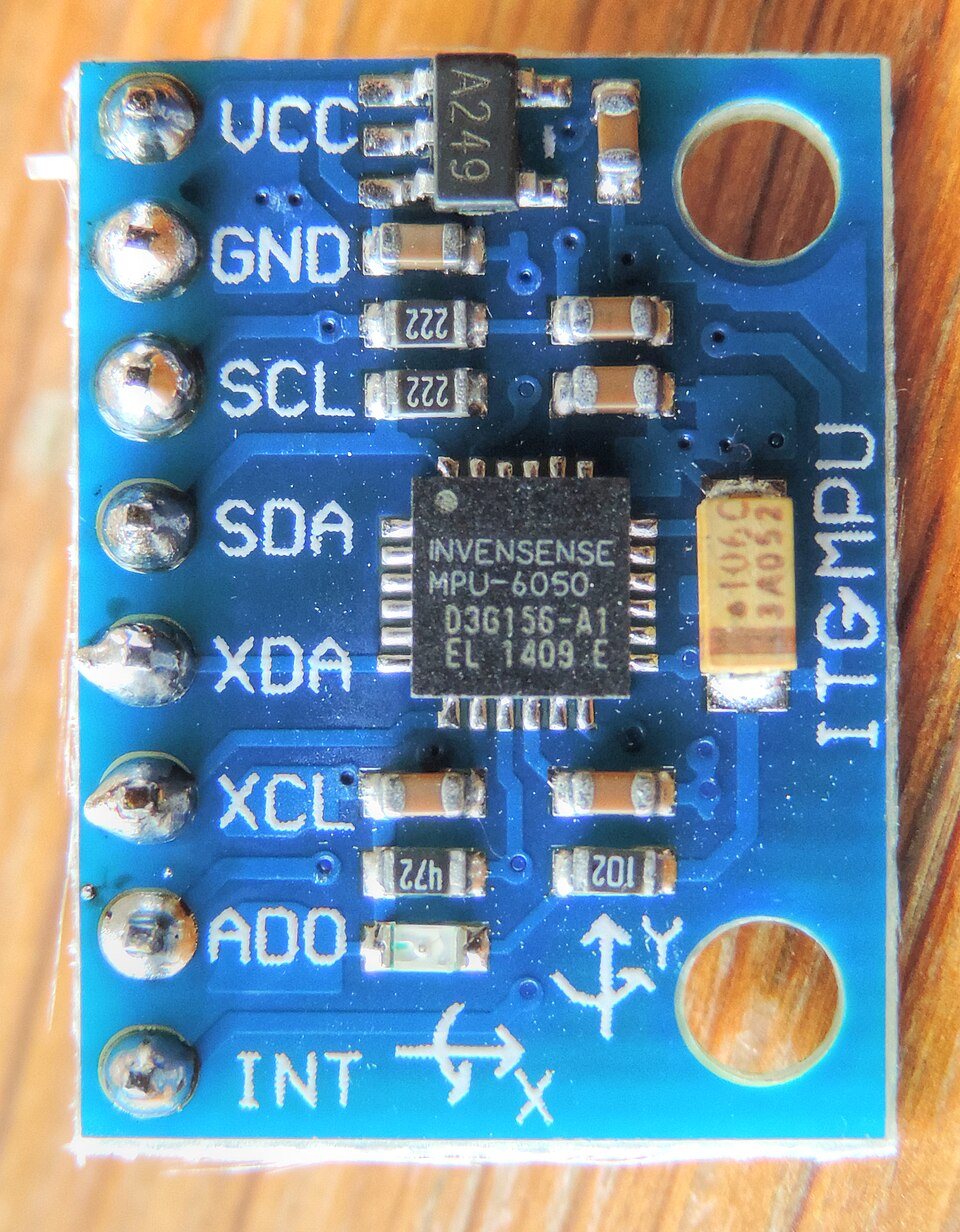 GY-521 MPU-6050 6DOF IMU Sensor Module – 3-Axis Gyroscope + 3-Axis Accelerometer, I2C