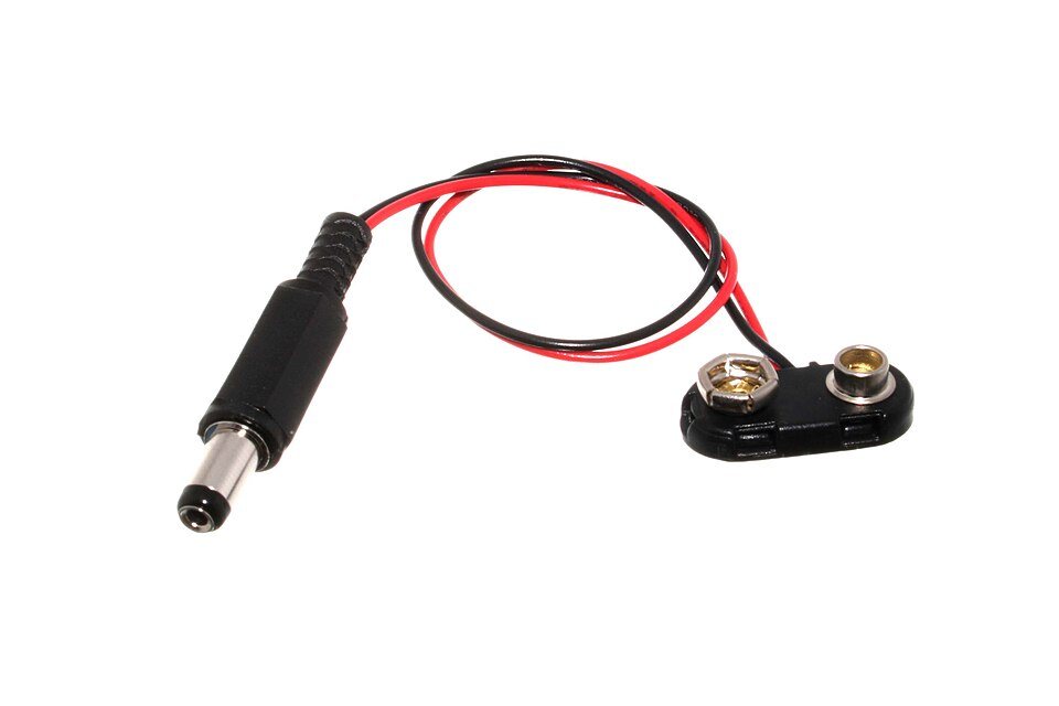 9V Battery Snap to DC Male Power Adapter, Compatible with Arduino Uno R3