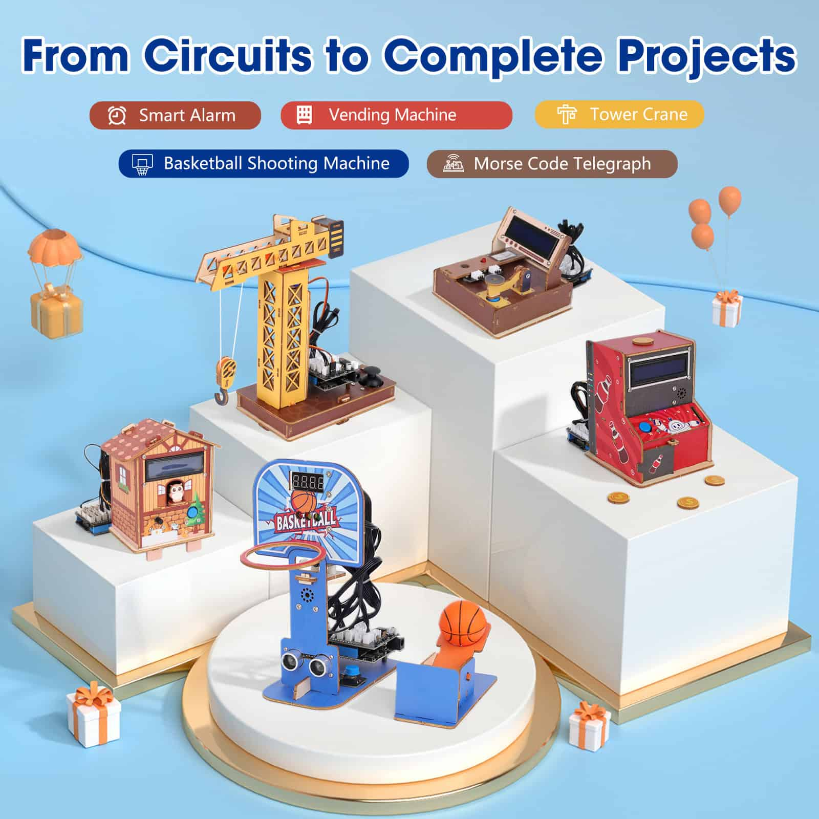 ACEBOTT ESP32 Advanced Development Kit 26-in-1 Electronic Sensor Project Learning Kit with Easy-Plug Modules, LCD1602, Ultrasonic, PIR, Temp/Humidity, 40+ Lessons for Arduino IDE, Python & Blockly – image 2