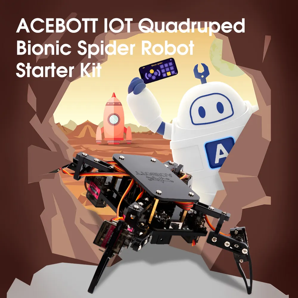 ESP8266 Quadruped Bionic Spider Robot Kit for Arduino-Compatible Coding, WiFi & App Remote Control, 6 Movement Postures & 9 Action Modes, Type-C Charging for 18650 Battery, STEM DIY Build – image 2