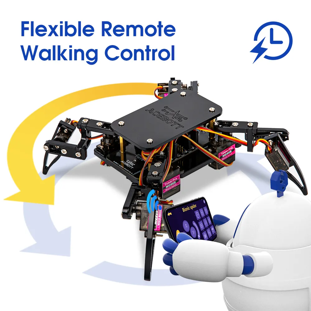 ESP8266 Quadruped Bionic Spider Robot Kit for Arduino-Compatible Coding, WiFi & App Remote Control, 6 Movement Postures & 9 Action Modes, Type-C Charging for 18650 Battery, STEM DIY Build – image 3