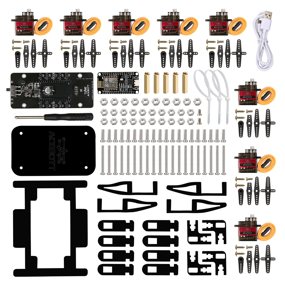 ESP8266 Quadruped Bionic Spider Robot Kit for Arduino-Compatible Coding, WiFi & App Remote Control, 6 Movement Postures & 9 Action Modes, Type-C Charging for 18650 Battery, STEM DIY Build – image 6