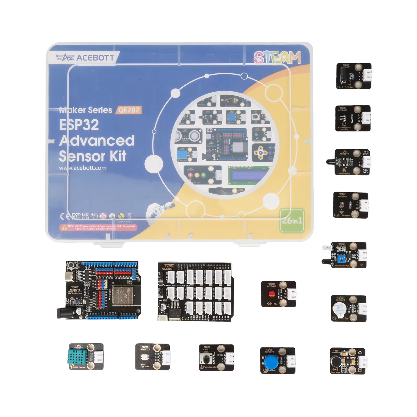 ACEBOTT QE202 ESP32 Advanced Sensor Kit (26-in-1) — view 6