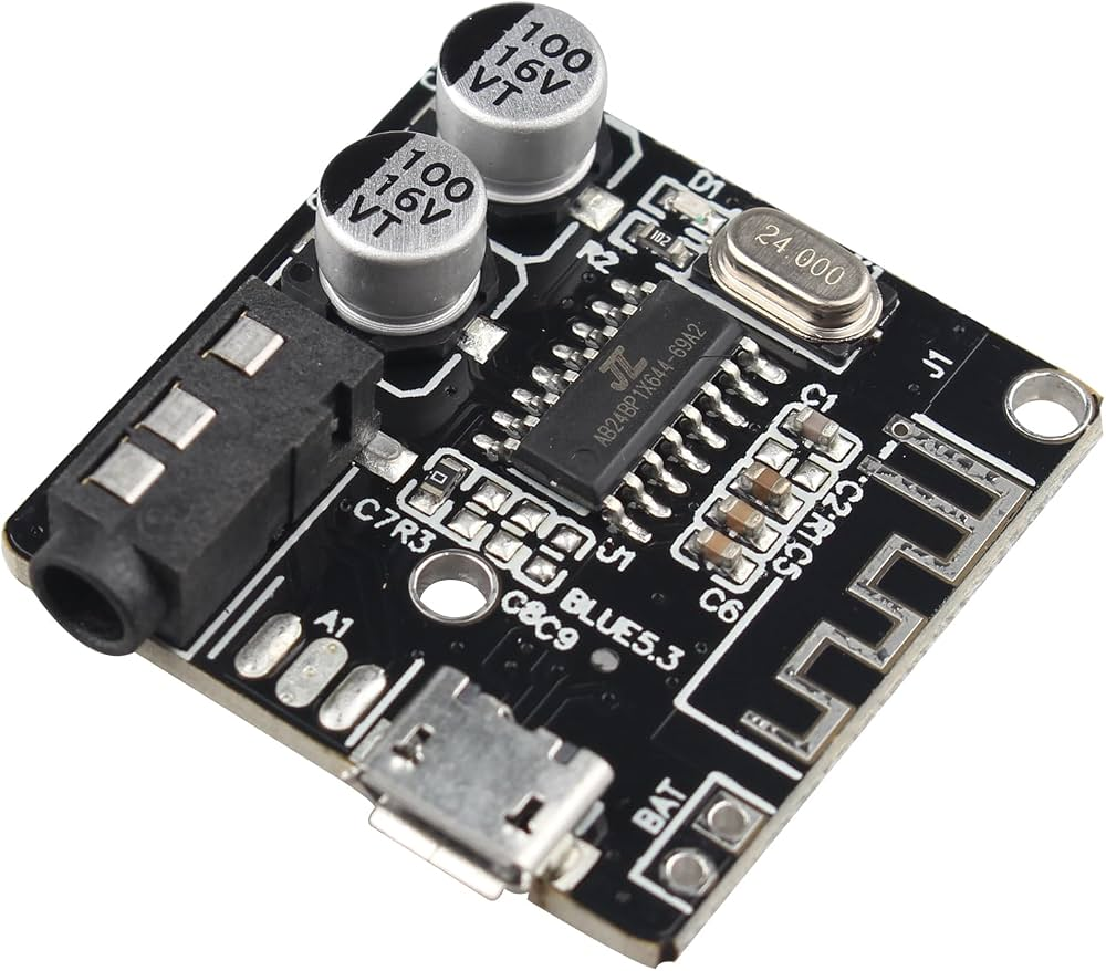 Bluetooth 5.0 Audio Receiver Module with USB/TF Card Decoder, Type-C 5V Power Input, Stereo Preamp L/R Output, DIY Wireless Audio Board for Speakers, Amplifiers & Car Audio