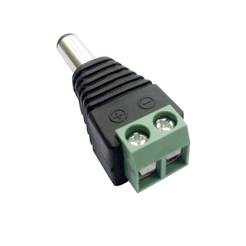 Male 2.1x5.5mm DC Power Jack Adapter Connector Plug Screw Terminal Block for CCTV Security Cameras LED Strip Lighting Arduino DIY Electronics Projects
