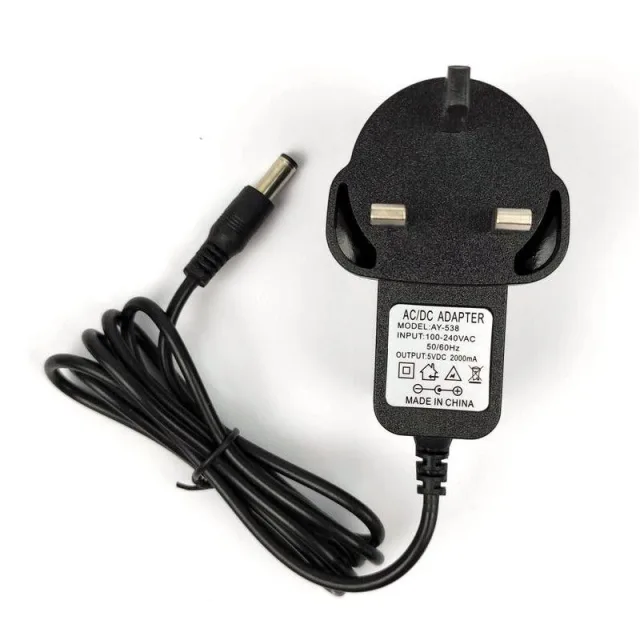 DIYKIT 5V 2A Side-Plug Power Adapter 10W Universal AC to DC Wall Charger Regulated Switching Power Supply with Fixed Output Cable for Electronics DIY Arduino Raspberry Pi Projects