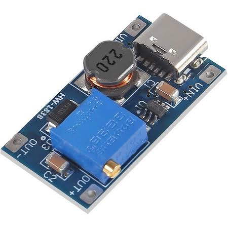 MT3608 DC-DC Step Up Boost Converter with Type-C USB Input - XY-016 2A Max Adjustable Voltage Regulator Power Module for Arduino and DIY Electronics